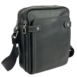 Сумка через плече чоловіча шкіряна Tiding Bag 8911A чорна