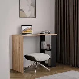 Стіл письмовий комп'ютерний з двома поличками з ДСП для дому II S-10 Дуб сонома + антрацит