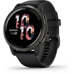 Garmin Venu 2 Slate Stainless Steel Bezel with Black Case and Silicone Band (010-02430-11/01)