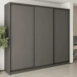 Шафа-купе тридверна MebelStar Уні BG 3ДСП 270x45x240 см Антрацит (MBS-7691)