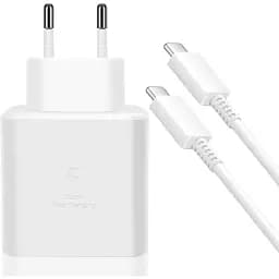 Зарядний пристрій комплект із кабелем Samsung 45 W 1 вихід USB-C PD білий (EP-TA845XWE)