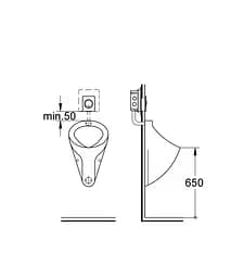 Накладна панель змиву для пісуару Grohe Nova Cosmopolitan 38804P00, Хром матовый - мініатюра 5