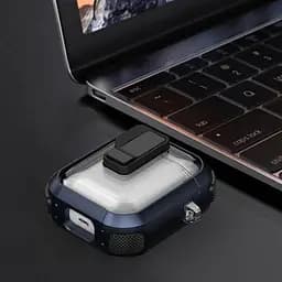 Футляр протиударний Locking Button для навушників Airpods 1/2 Blue - мініатюра 6