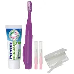 Набор дорожный Pierrot Orthodontic Dental Kit Complete Ref.325: зубная паста 25 мл + зубная щетка + интердентальные ершики 2 шт. + воск