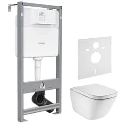 Комплект инсталляция 4 в 1 Volle Master Evo 212010 + унитаз Roca Gap Clean Rim A34H47C000 с сидением Soft Close, Белый