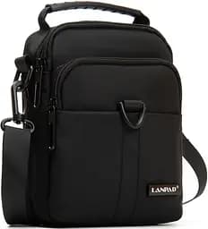 Сумка чоловіча Lanpad через плече Чорна (LAN7685 black)