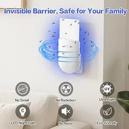 Пастка для комах Necomi, 2-в-1 Plug-in Mosquito Killer, з нічним ультрафіолетовим світлом для вловлювальних мух - мініатюра 3