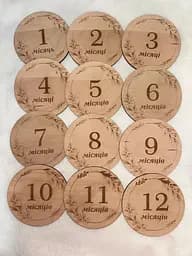 Дитячі карточки для фотосесії "12 місяців" з фанери