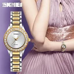 Жіночий класичний годинник Skmei 1262 (Золотисті) - мініатюра 3
