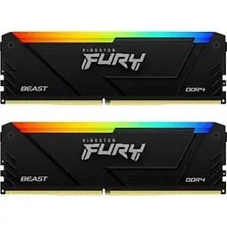 Модуль пам'яті для комп'ютера DDR4 32GB (2x16GB) 3200 MHz Beast RGB Kingston Fury (ex.HyperX) (KF432C16BB12AK2/32)