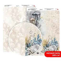 Бумага дизайнерская двухсторонняя матовая „Ocean Dreams“ 2 21х29,7см 200г/м2 ROSA TALENT