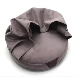 Лежак пуф з ковдрою для собак та котів Zoo-hunt Mеджик круглий темно-рожевий №2 500х500х90 мм