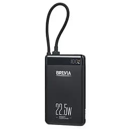 Повербанк (Power Bank) Brevia ePower 10000mAh 22,5W SuperSlim LCD черный металлик + кабель(45550SMB)