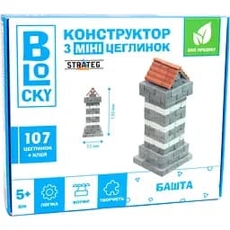 Конструктор из мини-кирпичиков Strateg Blocky Башня 107 элементов (31022)