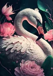 Набір для творчості алмазна картина Фламінго у квітах Strateg HEG88157, 30x40 см