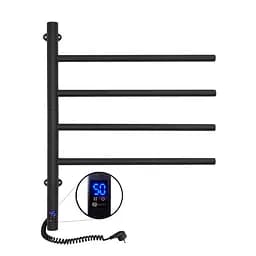 Електрична рушникосушка Navin Arabesque 480x600 Sensor з таймером, чорний муар 12-223033-4860, Чорний матовий, Електронний