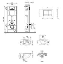 Набір Q-tap Nest 4 в 1 підвісний унітаз Robin Ultra Quiet 490x365x325 + комплект інсталяції QT1333046EUQW45142 - мініатюра 7