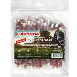 Лакомства для собак Lucky Star Куриное вяленое мясо на большой кальцинированной палочке 500 г