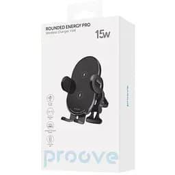Автотримач з бездротовою зарядкою Proove Rounded Energy Pro 15 W (WHRP15010001) чорне - мініатюра 2
