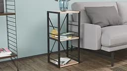Етажерка 3/34 Ferrum-decor Серії Коннект 73x34x28 чорний ДСП Дуб Сан-Марино 16мм (FRD-104290) - мініатюра 2