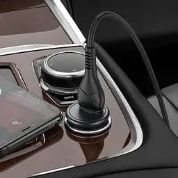 Адаптер автомобільний HOCO Z43 Mighty + Type-C Cable single port car charger 1USB 18W чорний - мініатюра 6