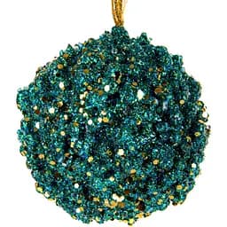 Ялинкова прикраса Lefard Куля 10 см бірюзова (66-173)