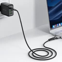 Кабель ACEFAST C22-05 USB-C to USB-C/magnetic aluminum alloy charging data cable Black (6974316285151) - мініатюра 6