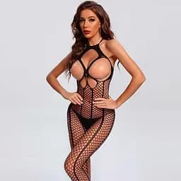 Бодістокінг сексуальний з відкритими зонами S/M/L Чорний K000708