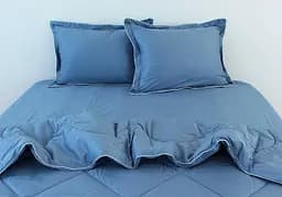 Комплект постільної білизни TAG Tekstil 2-спальний Темно-блакитний 000163670 (Blue Grey) - мініатюра 2