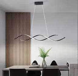 Видовжена люстра Gemo Led у чорному каркасі Line.F Довжина 100 см