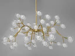 Велика люстра "Світлячок", на 54 лампи, золото сатин