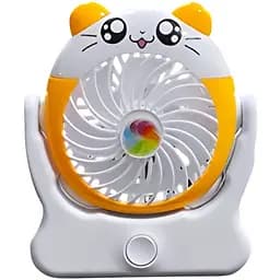 Дитячий настільний USB-вентилятор Mini Fan на акумуляторі жовтий (2628-G4)