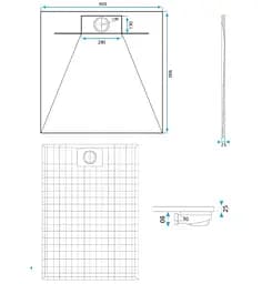 Душовий піддон Rea Bazalt 90x90 carrara white REA-K7002, Мармур - мініатюра 7