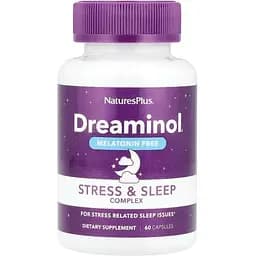 Амінокислота Natures Plus Dreaminol Stress & Sleep Complex Melatonin Free, 60 капсул vit0003869