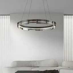 Люстра із підвісним чорним кільцем з графітовими пластинами Ø 80 см | Арт. MJ 231-800 BK | Line F