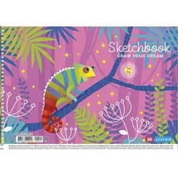 Альбом для малювання Star Draw your dream Хамелеон бічна спіраль А4 30 аркушів (PB-SC-030-404)