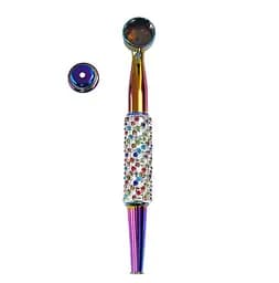 Люлька для куріння N37 Classic Rasta pipe Rhinestones 115 мм (YD096) - мініатюра 2