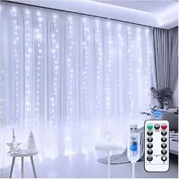 Гірлянда штора LED Star Sun Lamp великі краплі роси 3х2.5 метра 200 led з пультом