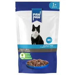 Влажный корм Pawpaw для взрослых кошек рыба в желе 85 г