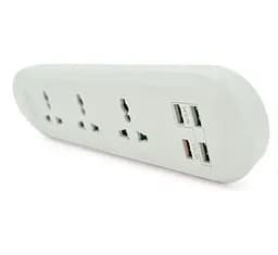 Сетевой фильтр Voltronic ТВТ16, 3 розетки + 4 USB, 2 м, сечение 3х0,75мм, 3000W, White - мініатюра 2