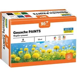 Фарби гуашеві Yes O’range Line 6 кольорів 20 мл (230430)