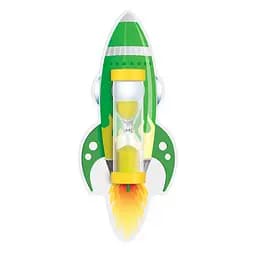 Пісочний годинник на присосці Склоприлад Чистимо зубки три хвилини Ракета зелений (404626)