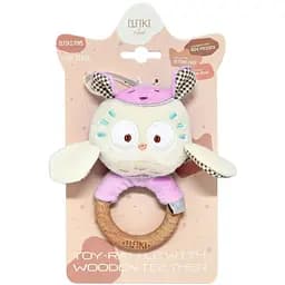 Игрушка-погремушка с деревянным грызунком Elfiki Сова Мия (ІГ-0113)