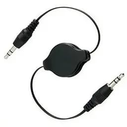 Кабель AUX Audio 3.5мм M/M 0.8м самосматывающийся черный