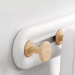 Вішалка МВМ My Home на 6 гачків 50х400 мм білий/дерево (HP-01/6 WHITE/WOOD) - мініатюра 3