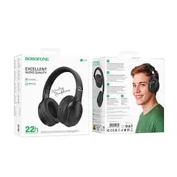 Накладні навушники Borofone BO29 Fascinador, BT headphones, BT5.4, AUX, 200mAh, 22h, black - мініатюра 4