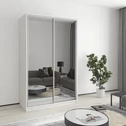 Шафа-купе дводверна MebelStar Стандарт AL 2 Дзеркала 130x60x210 см Аляска білий (MBS-2516)