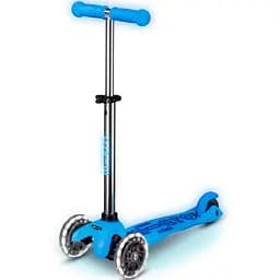Самокат детский Micro Mini Deluxe Glow LED 3-колесный арктический синий (MMD215)