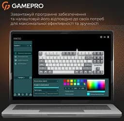 Клавиатура игровая механическая GamePro MK-110-W USB Hot-Swap Outemu Red Switch White-Gray - мініатюра 16
