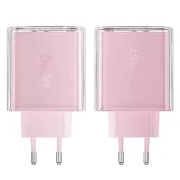 Мережевий зарядний пристрій Acefast A45 USB/2 Type-C QC PD PD65W GaN рожевий - мініатюра 5